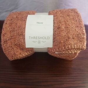 Threshold Textured Knit Throw - Burnt Orange